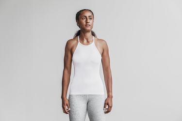 Nobull Halter Ribbed Women's Tank Tops Grey | Australia (IG7530)